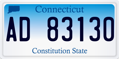 CT license plate AD83130