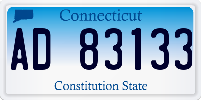 CT license plate AD83133