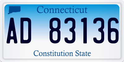 CT license plate AD83136