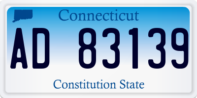 CT license plate AD83139