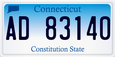 CT license plate AD83140