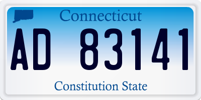 CT license plate AD83141