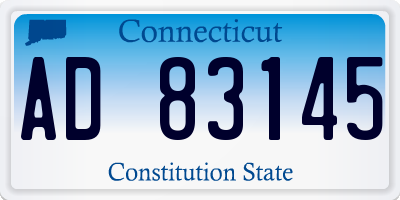 CT license plate AD83145