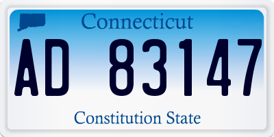 CT license plate AD83147
