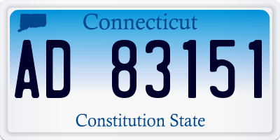 CT license plate AD83151