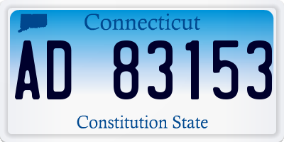 CT license plate AD83153