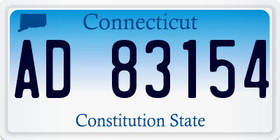 CT license plate AD83154