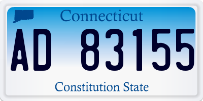 CT license plate AD83155