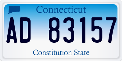 CT license plate AD83157