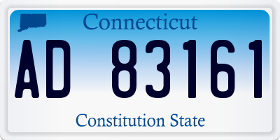CT license plate AD83161