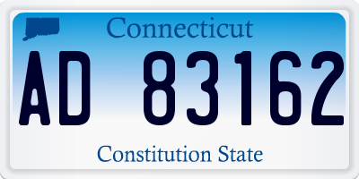 CT license plate AD83162