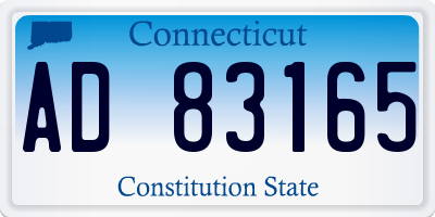 CT license plate AD83165