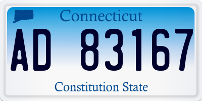 CT license plate AD83167