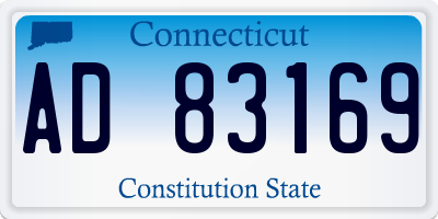 CT license plate AD83169