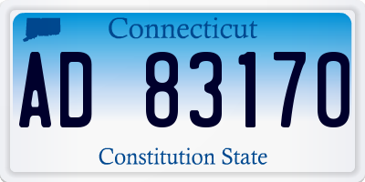 CT license plate AD83170