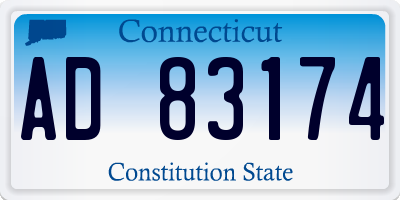CT license plate AD83174