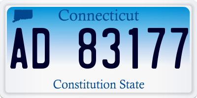 CT license plate AD83177