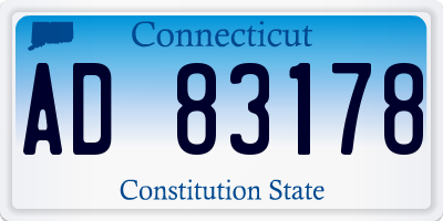 CT license plate AD83178