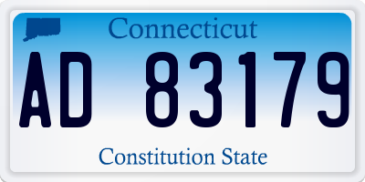 CT license plate AD83179