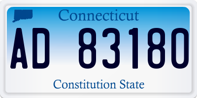 CT license plate AD83180