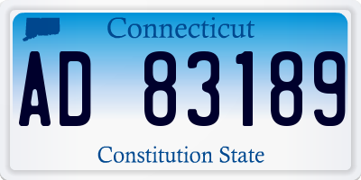 CT license plate AD83189