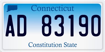 CT license plate AD83190