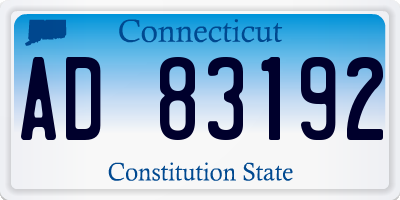 CT license plate AD83192