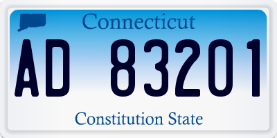 CT license plate AD83201