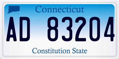 CT license plate AD83204