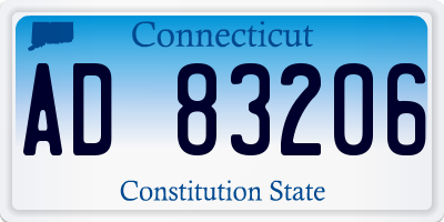 CT license plate AD83206