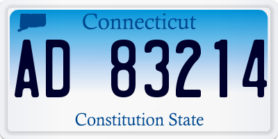 CT license plate AD83214
