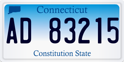 CT license plate AD83215