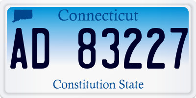 CT license plate AD83227