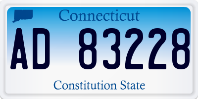 CT license plate AD83228