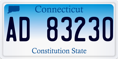 CT license plate AD83230