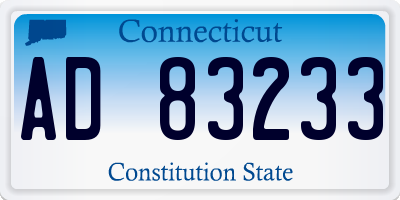 CT license plate AD83233