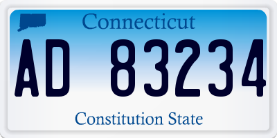 CT license plate AD83234