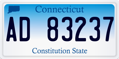 CT license plate AD83237