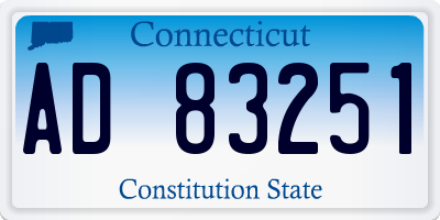 CT license plate AD83251
