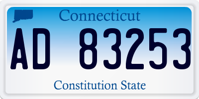 CT license plate AD83253