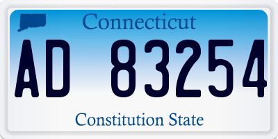 CT license plate AD83254