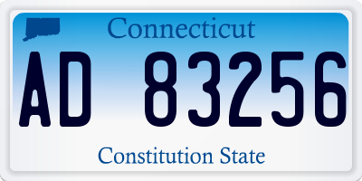 CT license plate AD83256
