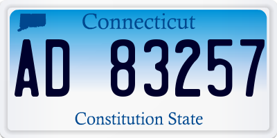 CT license plate AD83257