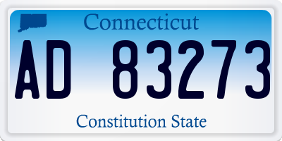 CT license plate AD83273