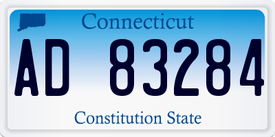 CT license plate AD83284