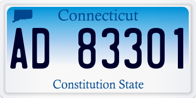 CT license plate AD83301