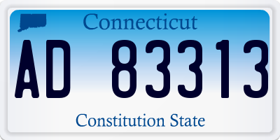 CT license plate AD83313