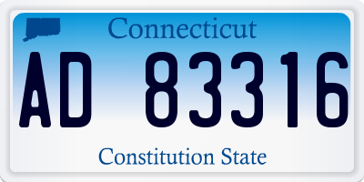 CT license plate AD83316