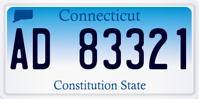 CT license plate AD83321