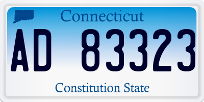 CT license plate AD83323